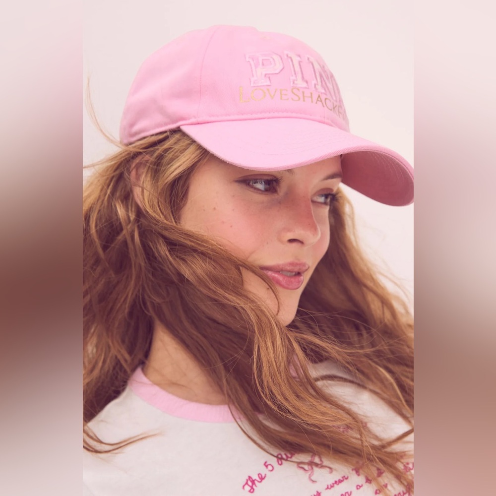 PINK X LoveShackFancy Pink Baseball Hat